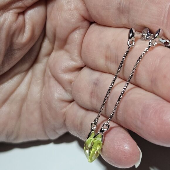**Sale** Vintage Prime Art & Jewel Sterling Silver Dangling Yellow Green Faceted - Picture 2 of 15